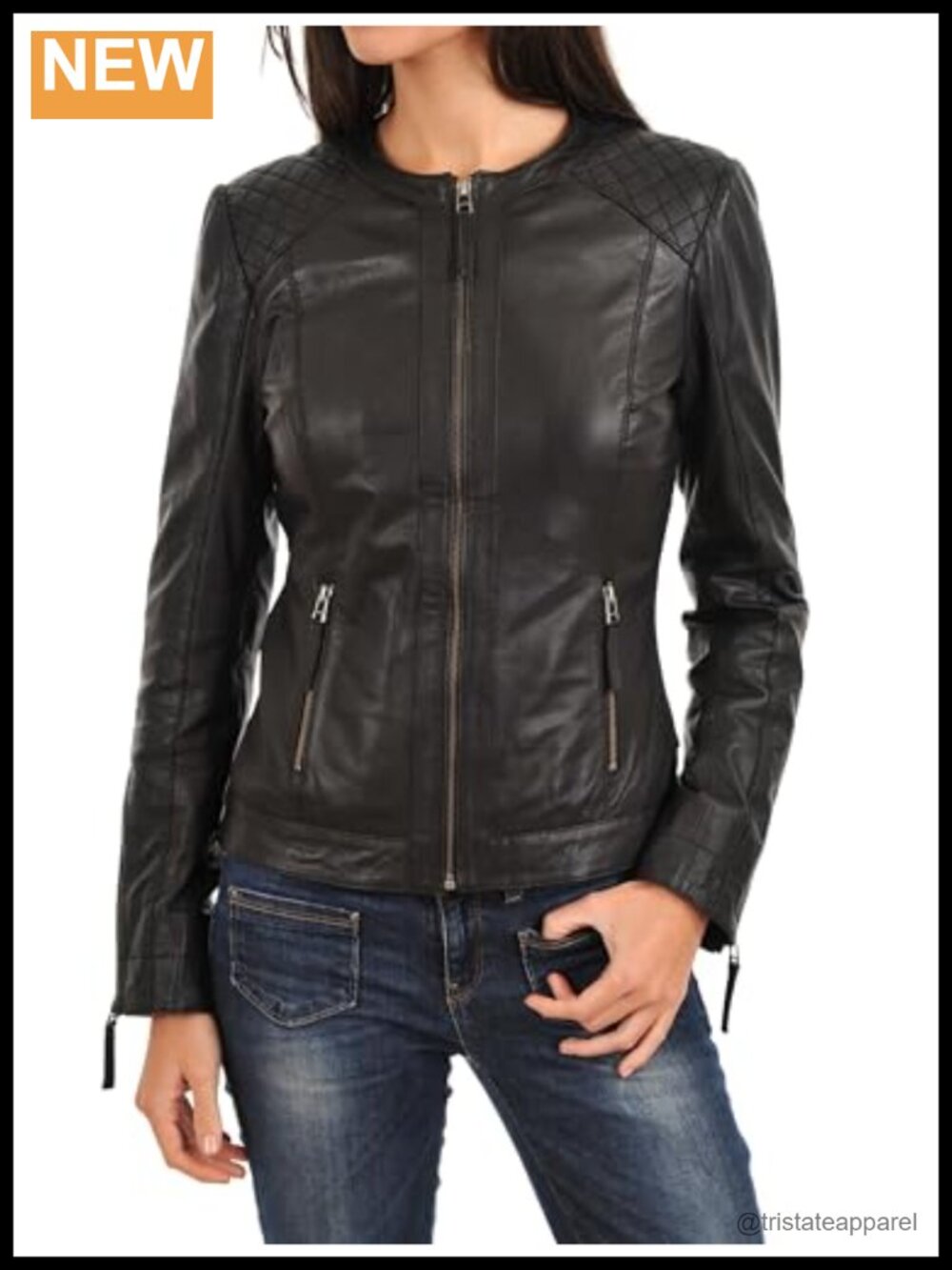 Women's Lambskin Leather Bomber Biker Jacket